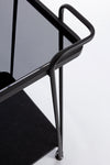 Carrello Zaira in acciaio piano in vetro temperato h 68 cm