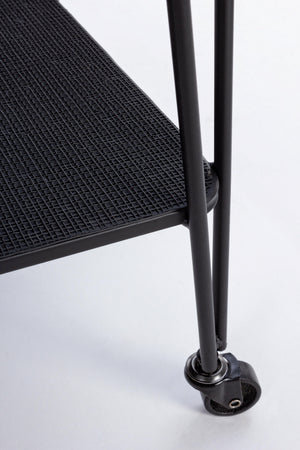 Carrello "Zaira" in acciaio piano in vetro temperato h 68 cm