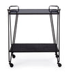Carrello Zaira in acciaio piano in vetro temperato h 68 cm