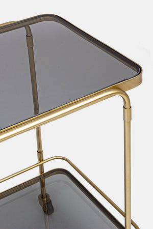 Carrello "Orabel" in acciaio piani in vetro temperato h 72 cm