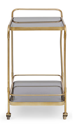 Carrello "Orabel" in acciaio piani in vetro temperato h 72 cm