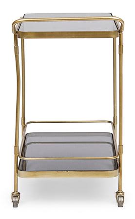 Carrello "Orabel" in acciaio piani in vetro temperato h 72 cm