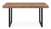 Tavolo Egon rettangolare, con gambe in acciaio, piano in legno di acacia, stile moderno