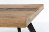 Tavolo Manchester rettangolare, con gambe in acciaio, piano in legno di mango, stile moderno