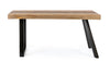 Tavolo Manchester rettangolare, con gambe in acciaio, piano in legno di mango, stile moderno