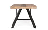 Tavolo Manchester rettangolare, con gambe in acciaio, piano in legno di mango, stile moderno