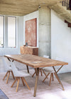 Tavolo Raida rettangolare, con gambe, in legno di acacia, stile moderno