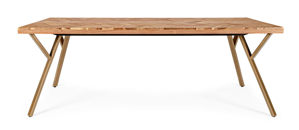 Tavolo Raida rettangolare, con gambe, in legno di acacia, stile moderno