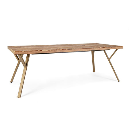 Tavolo Raida rettangolare, con gambe, in legno di acacia, stile moderno