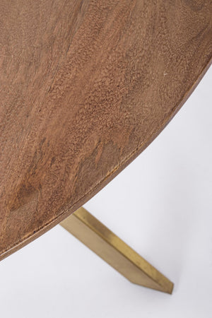 Tavolo Sherman rotondo, con gambe, in legno di mango, stile vintage da Ø 120 cm