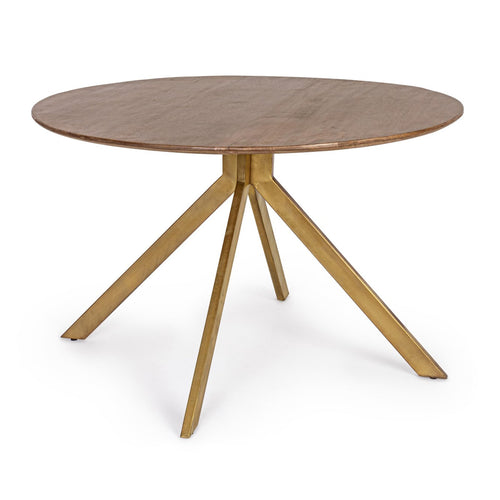 Tavolo Sherman rotondo, con gambe, in legno di mango, stile vintage da Ø 120 cm