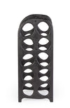 Porta bottiglie Yukon in legno di mango e suuporti in acciaio verniciato a polvere da assemblare h 67 cm