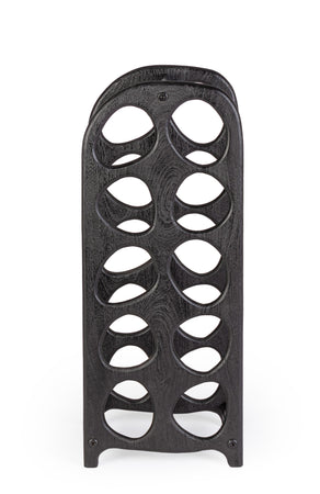 Porta bottiglie "Yukon" in legno di mango e suuporti in acciaio verniciato a polvere da assemblare h 67 cm