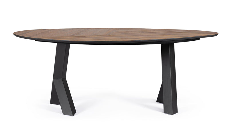 Tavolo "Garwood" piano in nobilitato rovere e gambe in acciaio 200x115 cm