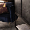 Poltrona Tenbury in velluto Blu tipo Chester h 80 cm arredamento per salotto moderno