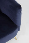 Poltrona Tenbury in velluto Blu tipo Chester h 80 cm arredamento per salotto moderno