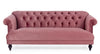 Divano in velluto Rosa antico 3 posti Blossom tipo Chester con piedi neri 193 cm