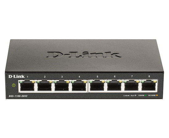 D-link dgs-1100-08v2 gestito l2 gigabit ethernet (10/100/1000) nero