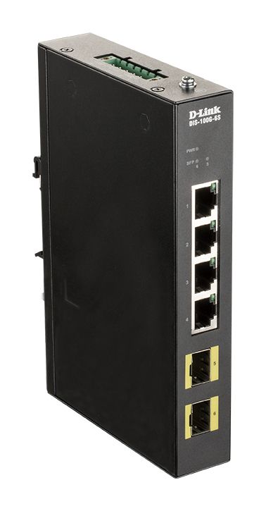 D-link dis-100g-6s switch di rete non gestito gigabit ethernet (10/100/1000) din rail nero - DIS-100G-6S_X