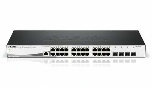 D-link dgs-1210-28/me/e switch di rete gestito l2+ gigabit ethernet (10/100/1000) 1u nero, grigio