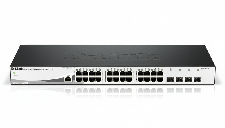 D-link dgs-1210-28/me/e switch di rete gestito l2+ gigabit ethernet (10/100/1000) 1u nero, grigio