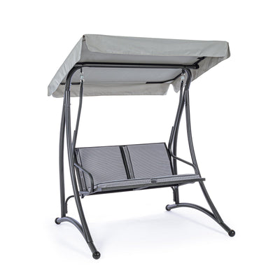 Dondolo Grely per giardino e veranda seduta in texilene imbottito con tettuccio