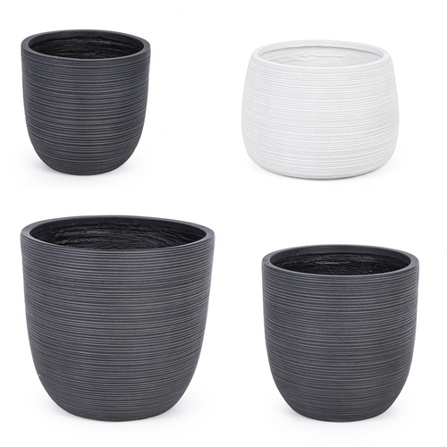 Set di balconiere vasi da giardino balcone esterno per piante antracite Stripes