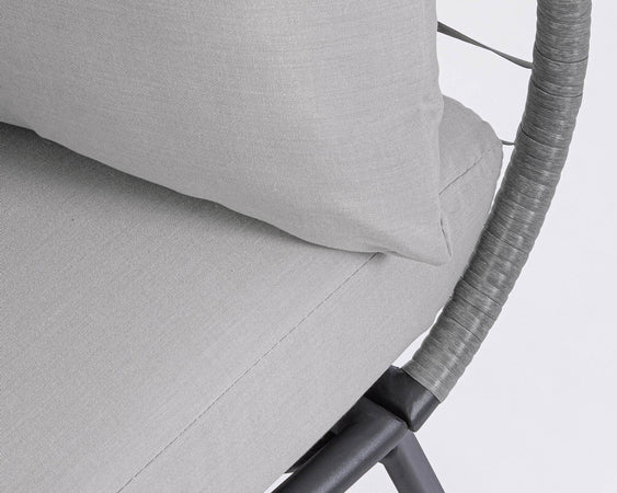 Poltrona con cuscino eldon in legno e poliestere per giardino e veranda
