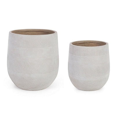 Set 2 vasi Rigo Romb da esterno per piante e fiori in fibra di vetro