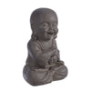 Statua Decorativa in Poli Resina Antracite Buddha per Veranda e Giardino per uso esterno.