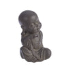 Statua Decorativa in Poli Resina Antracite Buddha per Veranda e Giardino per uso esterno.