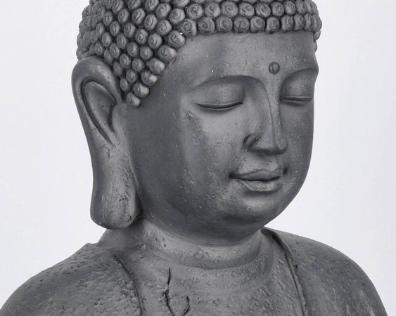 Statuetta di Buddha seduto "Pattaya" in Fibra di Vetro e Argilla, decorazione per uso esterno
