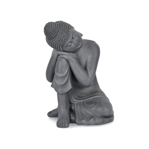 Statuetta di Buddha pensante Pattaya in Fibra di Vetro e Argilla, decorazione per uso esterno