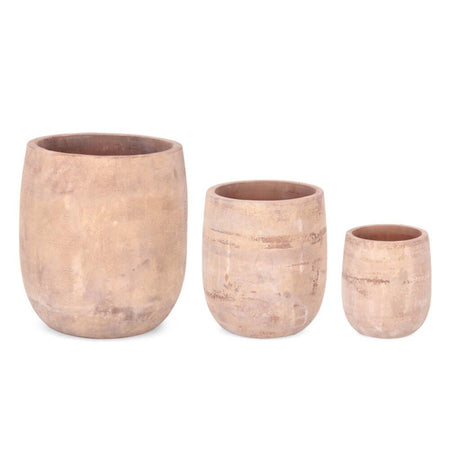 Vasi in terracotta "Minh" per fiori e piante da esterno set da 3