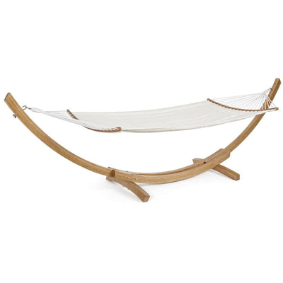 Amaca Luxory matrimoniale con struttura in legno da esterno per giardino