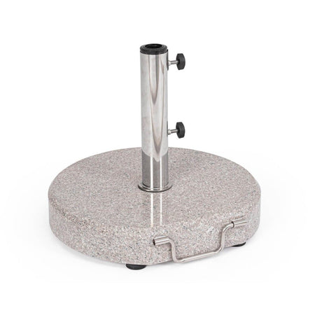 Base per ombrellone Shiny in granito e acciaio con ruote 30 Kg