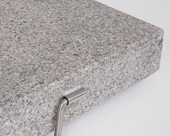 Base per ombrellone Shiny in granito e acciaio con ruote 30 Kg