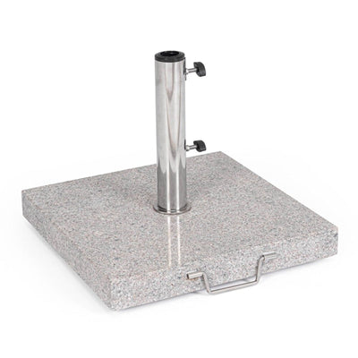 Base per ombrellone Shiny in granito e acciaio con ruote 30 Kg
