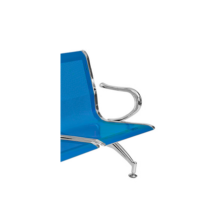 Panca in acciao per sala attesa ufficio studio a 3 posti - colore blu