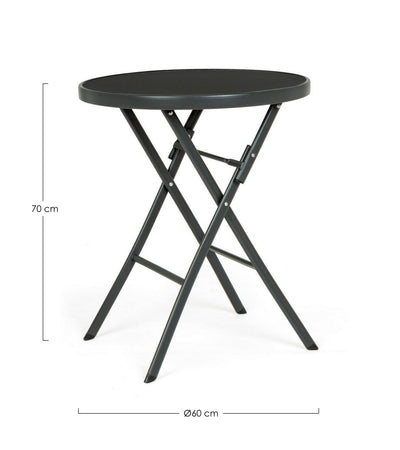 Tavolo tondo  pieghevole "Martinez" in acciaio 60 cm