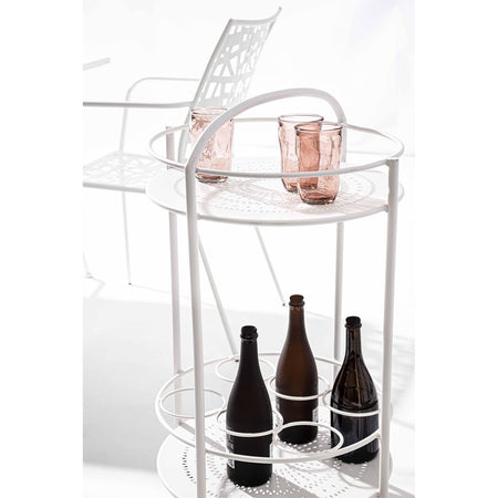 Carrello portatile "Burton" porta bottiglie e calici da vino h 81 cm