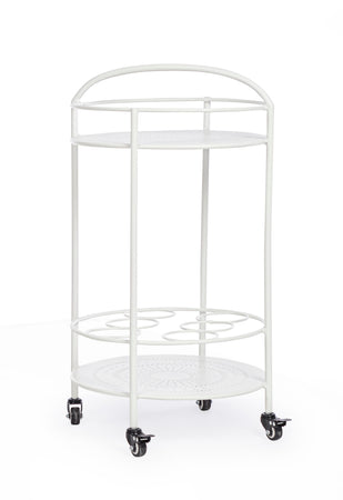 Carrello portatile "Burton" porta bottiglie e calici da vino h 81 cm