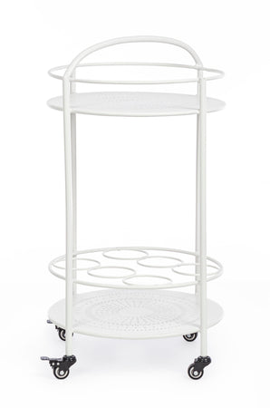 Carrello portatile "Burton" porta bottiglie e calici da vino h 81 cm