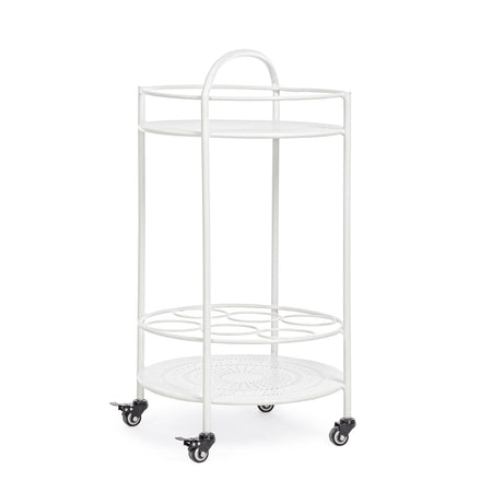 Carrello portatile "Burton" porta bottiglie e calici da vino h 81 cm