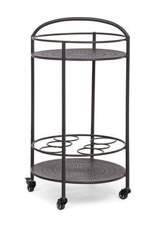 Carrello portatile "Burton" porta bottiglie e calici da vino h 81 cm