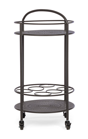 Carrello portatile "Burton" porta bottiglie e calici da vino h 81 cm