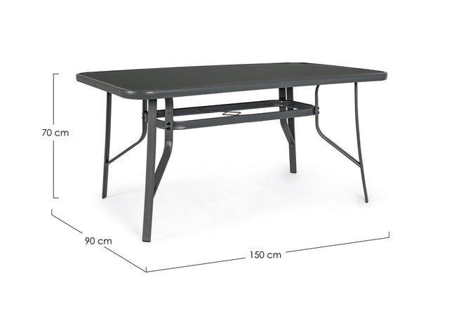 Tavolo "Martinez" in acciaio 150 X 90 cm