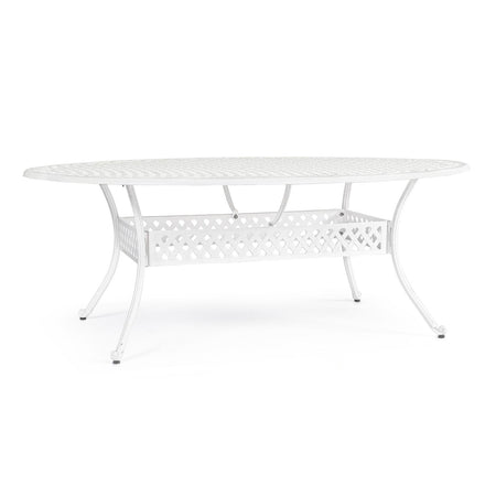Tavolo ovale "Ivrea" in alluminio da esterno per giardino e veranda 200 x 152 cm