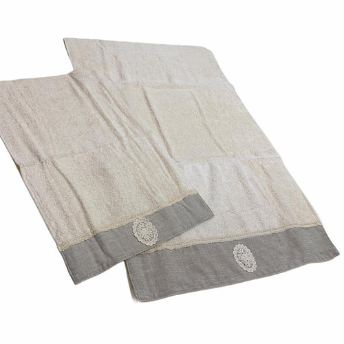 Set di 2 asciugamani in spugna super assorbenti 100% per il bagno