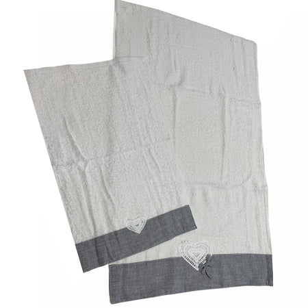 Set di 2 asciugamani in spugna super assorbenti 100% per il bagno